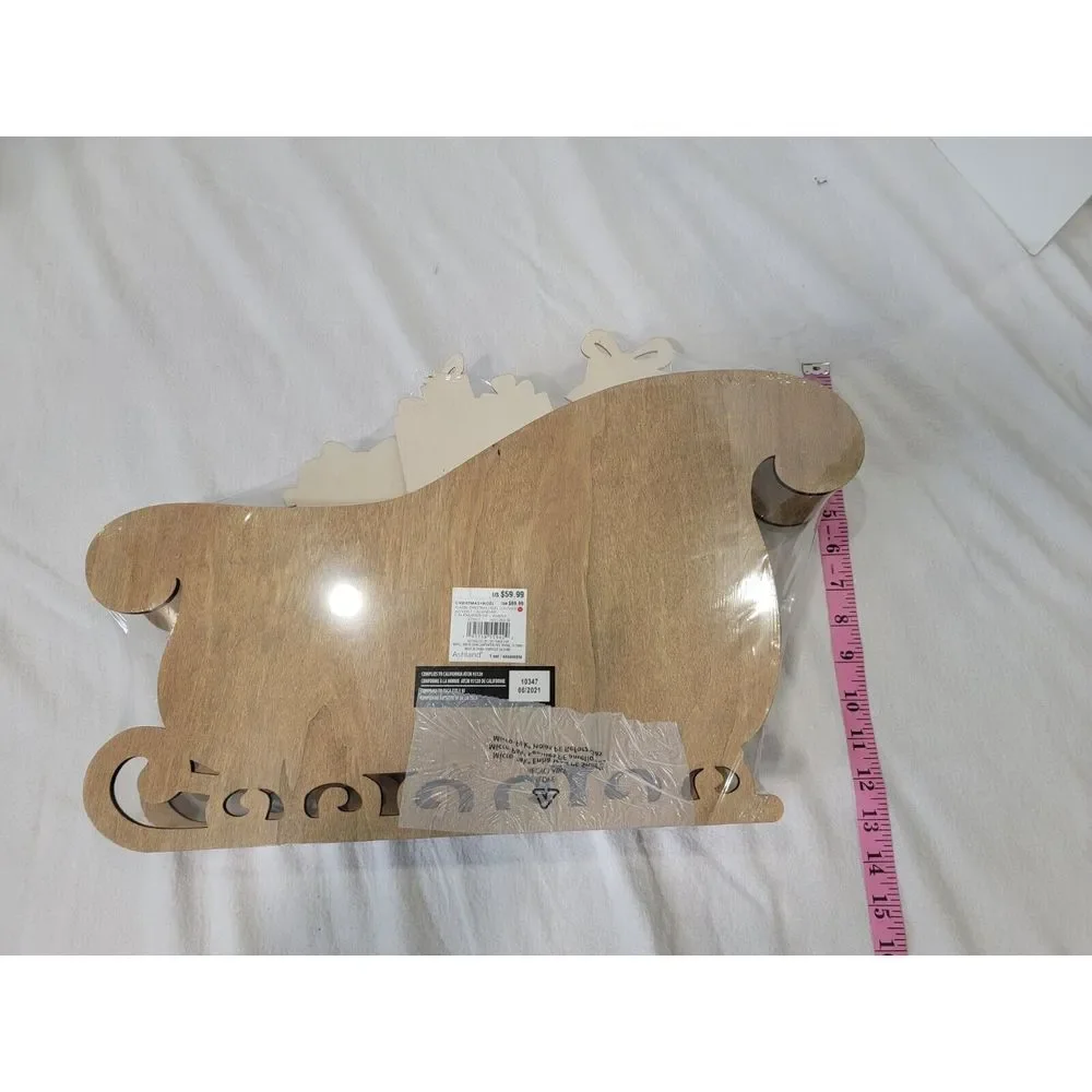 New Wooden Advent Calendar Boxes Santa‎ Sleigh Shape Countdown Christmas